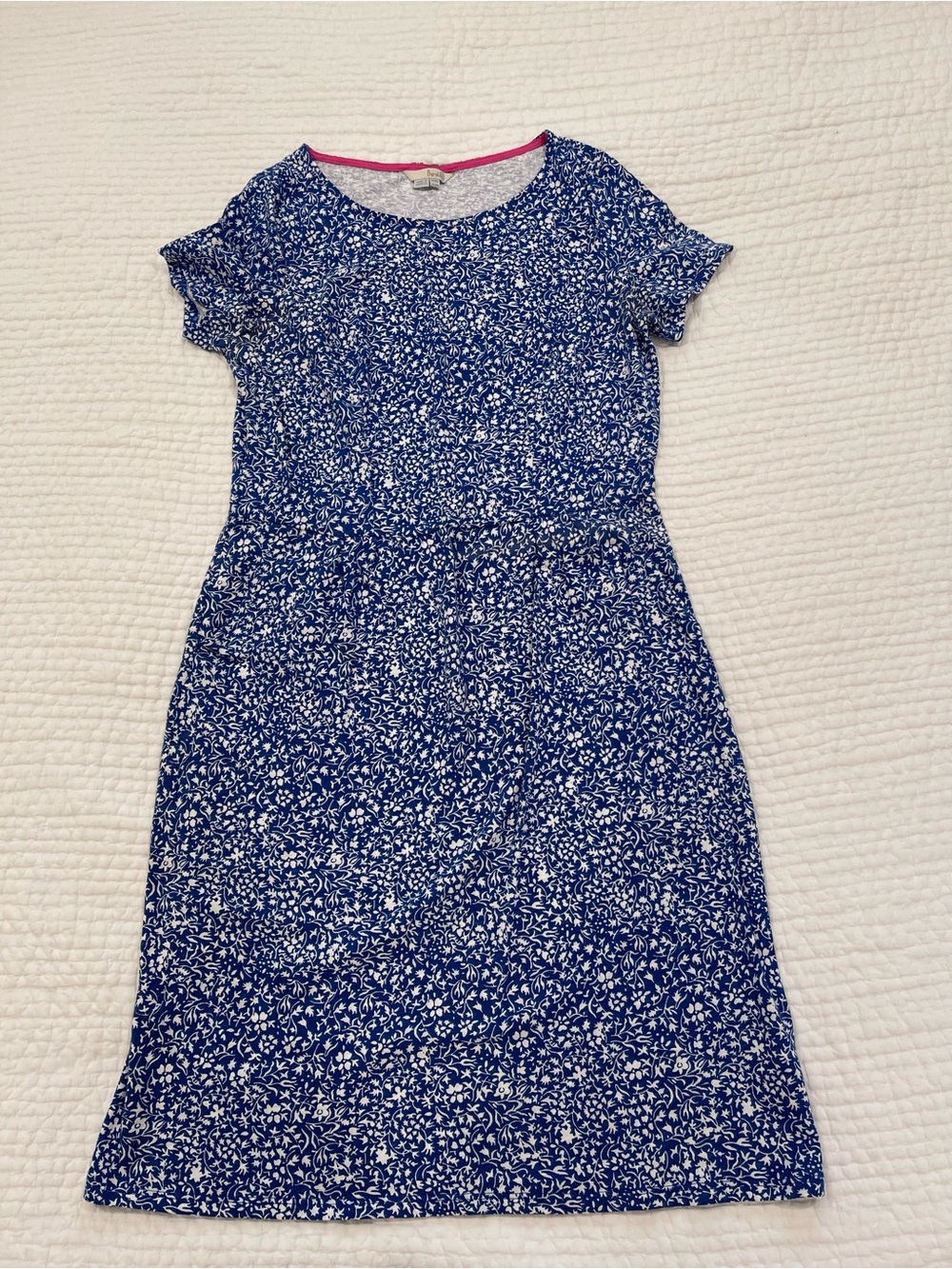 Boden Blue and White Floral Midi Dress